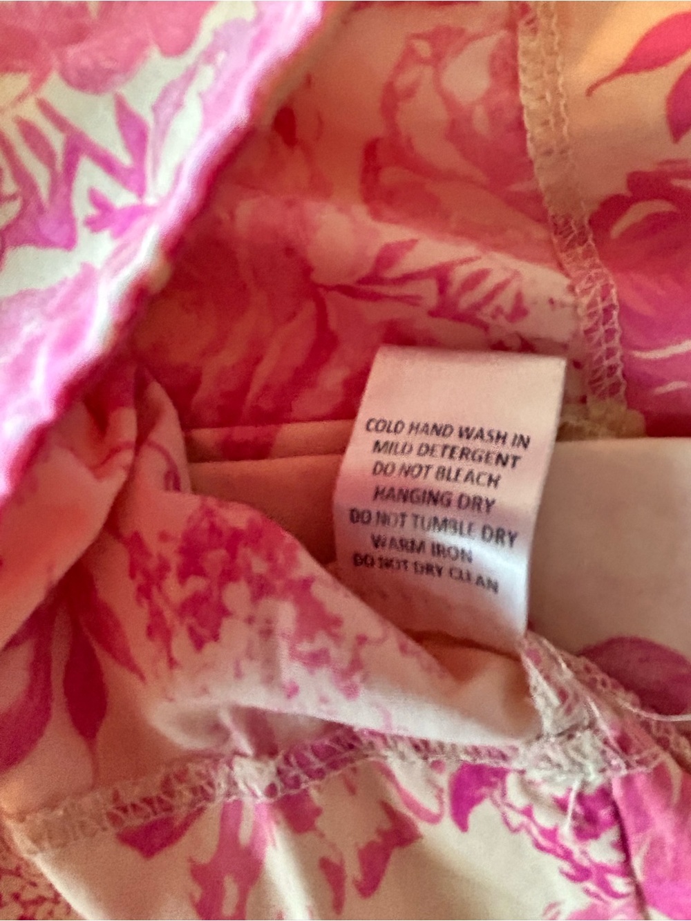 Olivaceous Cream Dress with Pink Floral Print - Picture 5 of 5